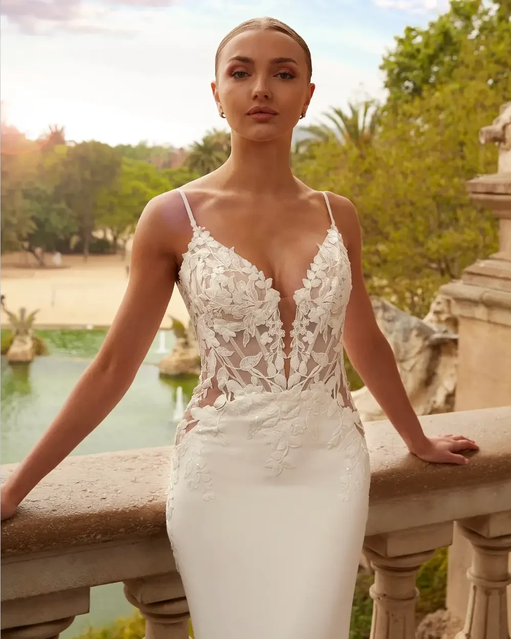 Model wearing a bridal gown